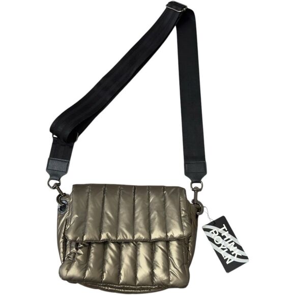 THINK ROLYN Quilted Cross Body Bag Purse in Pearl Pyrite. NEW WITH TAGS. - Picture 1 of 13